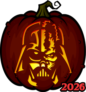 Battle Damaged Darth Vader carved pumpkin